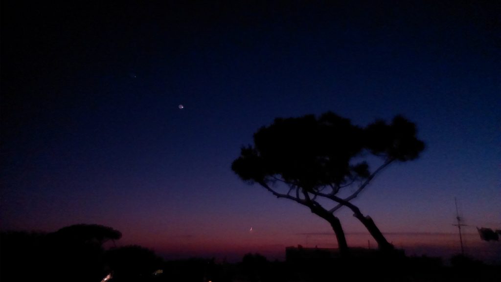 Le coucher de soleil depuis la terrasse